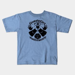 Goggle Girl Crest Blk Kids T-Shirt